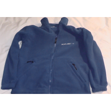 Shitty Blue Fleece (THICK with zip, WHITE LOGO)